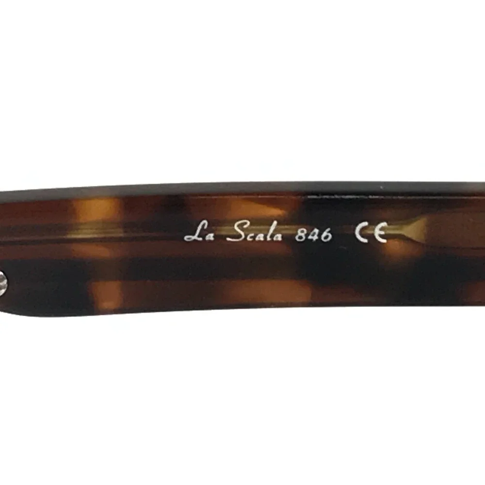 La Scala Eyeglasses Frames 846 Gun Gunmetal Tortoise Rectangle 56-15-140